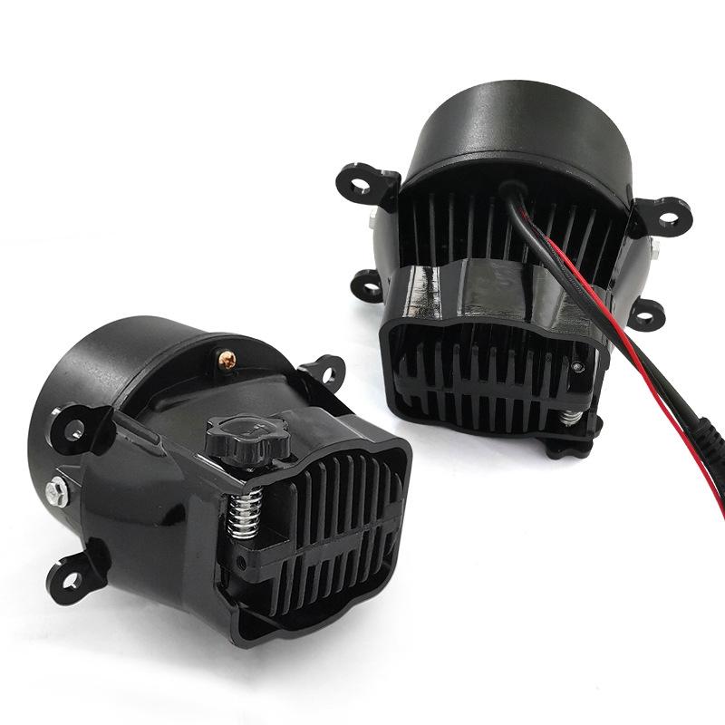 Car LED Fog Lamp Double Light Lens Fish Eye Lamp Super Bright Far and Near Integrated White Light Yellow Light Modified Anti-fog Lamp Universal