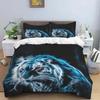 Cartoon Animals Tiger Bedding Sets New Greek Key Meander Duvet Cover Sets Bed Linens Queen King Size Modern Geometric Bedspread