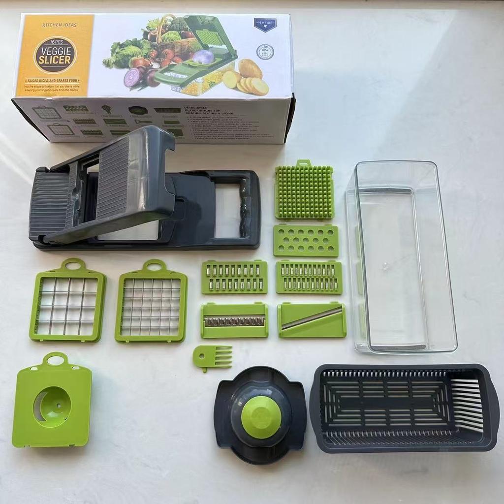 14/16 in 1 Multifunctional Vegetable Chopper Onion Chopper Handle Food Grate Food Chopper Kitchen Vegetable Slicer Dicer Cut