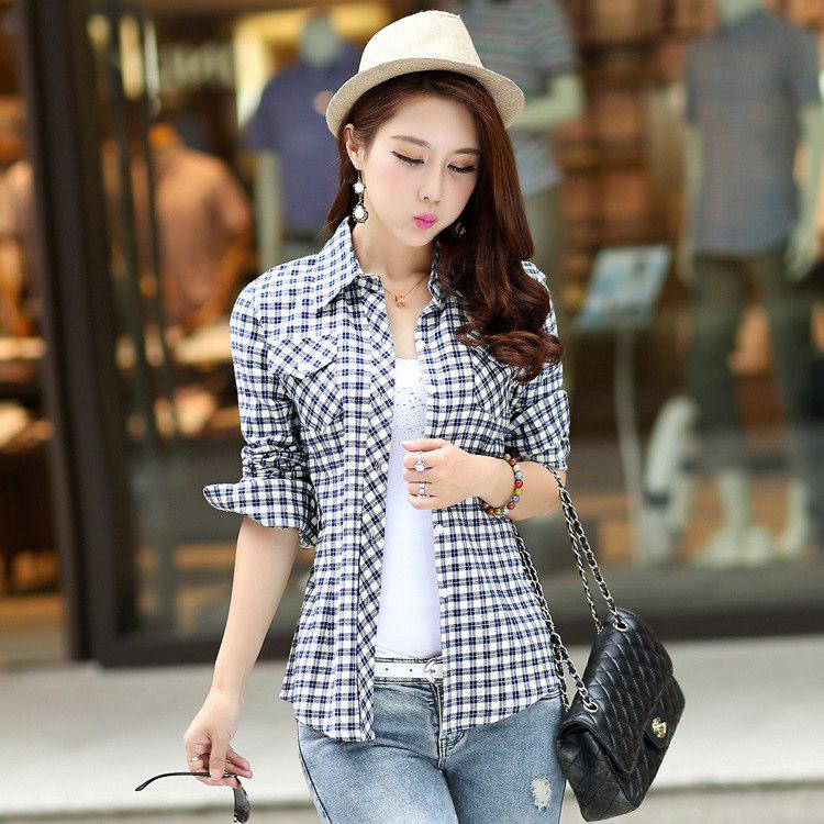 FEKEHA женские топы, Новое весеннее поступление 2024, клетчатая рубашка, женские повседневные блузки из 100% хлопка с длинными рукавами