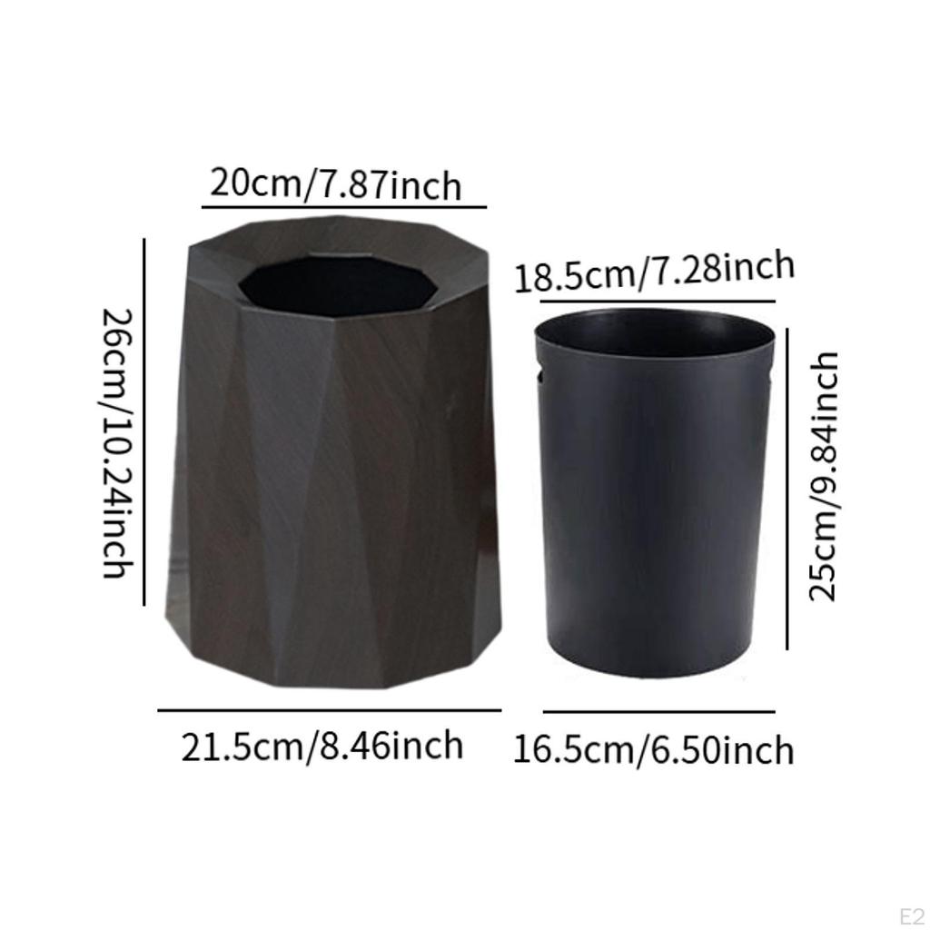 Round Trash Can Rubbish Bin Household Decorative Reusable Waste Basket for Laundry Room