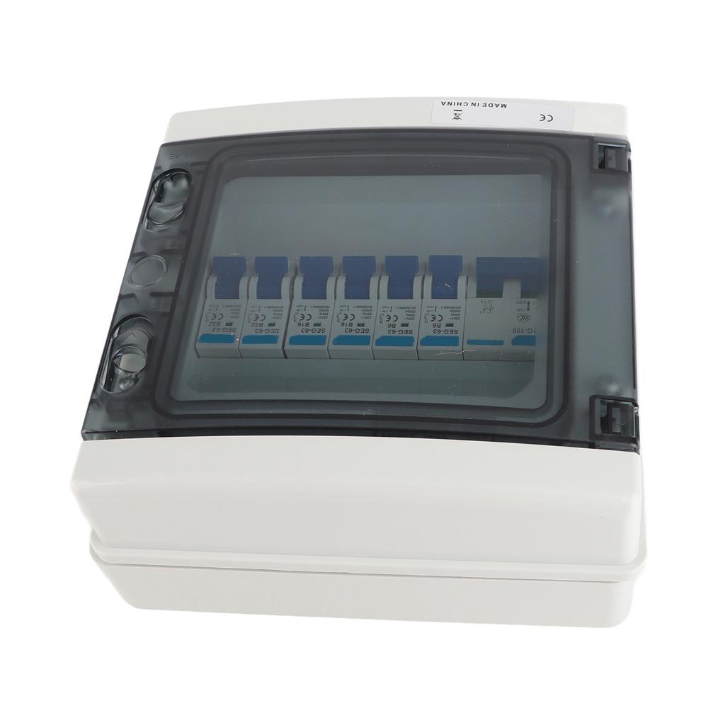 Waterproof Distribution Box 6 MCB(2xB6A+2xB16A+2xB32A) + Main Switch 100A 6 Way Style