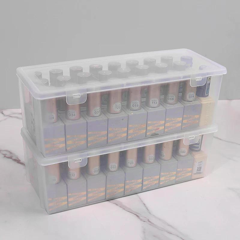 2PCS 1/2Pcs Nail 1/2 For Manicure Salon Art Rectangle Transparent Storage Box Rhinestone Brush Pen Buffer Grinding Files