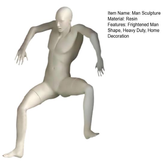 Испуганный человек Украшение угла стены Домашний офис Гостиная Поднимающийся испуганный человек