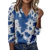 Women's T Shirt Tee Printed 3/4 Sleeve Daily Weekend Fashion Basic V Neck Regular Top
