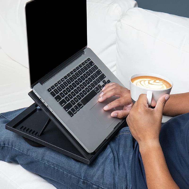 Black Folding Laptop Knee Table Stand for Bed or Office