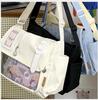 Y2K Japanese Harajuku School Bags for Teenage Girls New 2025 Transparent Itabag Crossbody Bag DIY Badges Display Plate Ita Bag