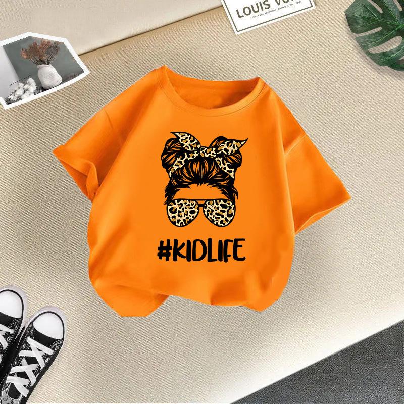 Унисекс летняя хлопковая футболка для детей 2024 – Модная с коротким рукавом и круглым вырезом для мальчиков и девочек
