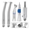 Dental High Speed Low Speed Handpiece Kit 2/4 Holes Standard Head Push Button Single Water Spray Contra Angle Air Motor Straight