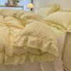 Romantic Lace Floral Cotton Bedding Set - Exquisite French-Korean Style