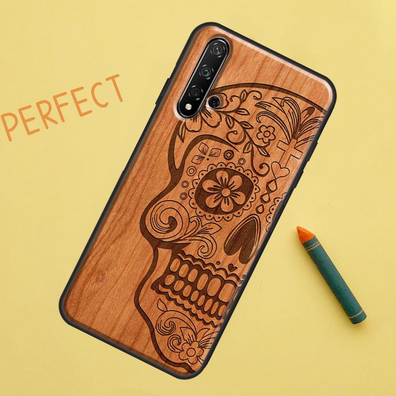 Tree Rose Skull Cactus Wood For Huawei Nova 12s 11i 7i 8i 12i Y73 Y70 Y90 Y60 Y72 Y61 Y91 9 10 SE P40 Lite P30 Pro Case