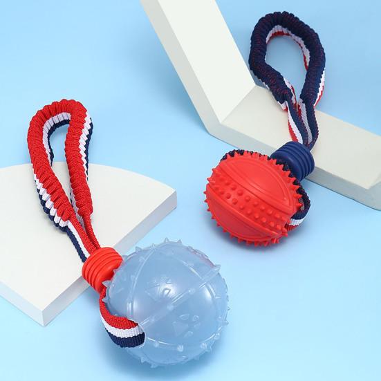 Dog Chew Ball Toy for Aggressive Chewers Embossed Texture Interactive Fetch Bouncy Ball Toy for Large Medium Small Dogs