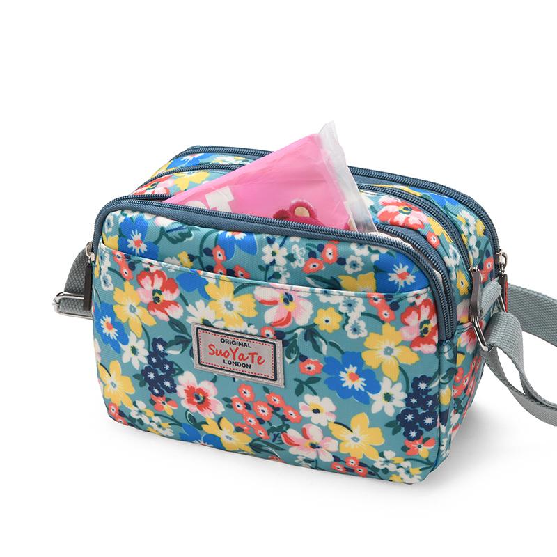 Нейлоновые сумки через плечо для женщин Модная маленькая квадратная сумка Водонепроницаемая вместительная сумка для мамы Женская красочная сумка кроссбоди с принтом