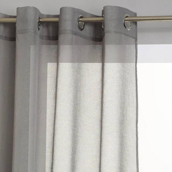 Voilage Gris 140x240cm - Atmosphera Createur D'interieur