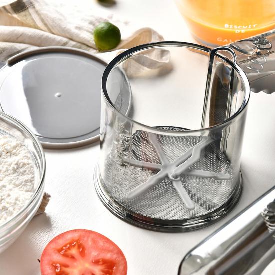 Просеиватель для муки, прозрачные весы, кухонные принадлежности, мелкая сетка, ручной фильтр для муки, кухонное сито, отличное просеивание, мелкая сетка