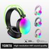 2025 YDM78 Полноразмерные Bluetooth-наушники с RGB-подсветкой и долгим временем работы от аккумулятора