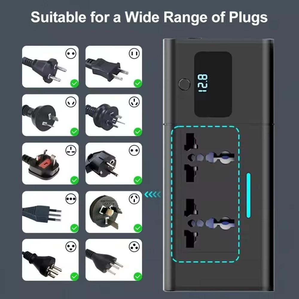 Автомобильный инвертор 200 Вт Быстрая зарядка Автомобильное зарядное устройство Инвертор Универсальный адаптер питания для транспортных средств