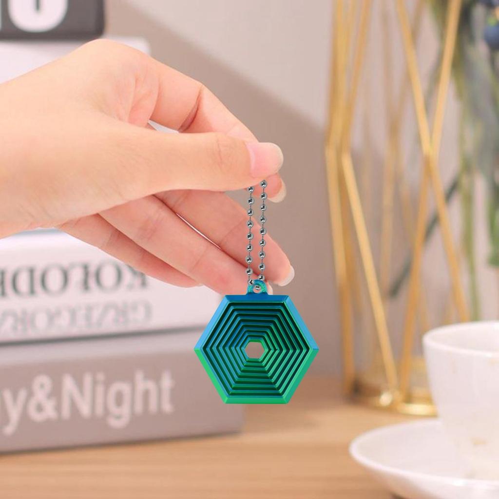 Брелок для ключей Hexagon FidgetKeychain, напечатанный на 3D-принтере, подарочный брелок с 3D-принтером