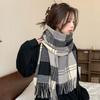 Warm Winter Plaid Scarf Rose Pink Pashmina New Long Tassel Scarves  Women