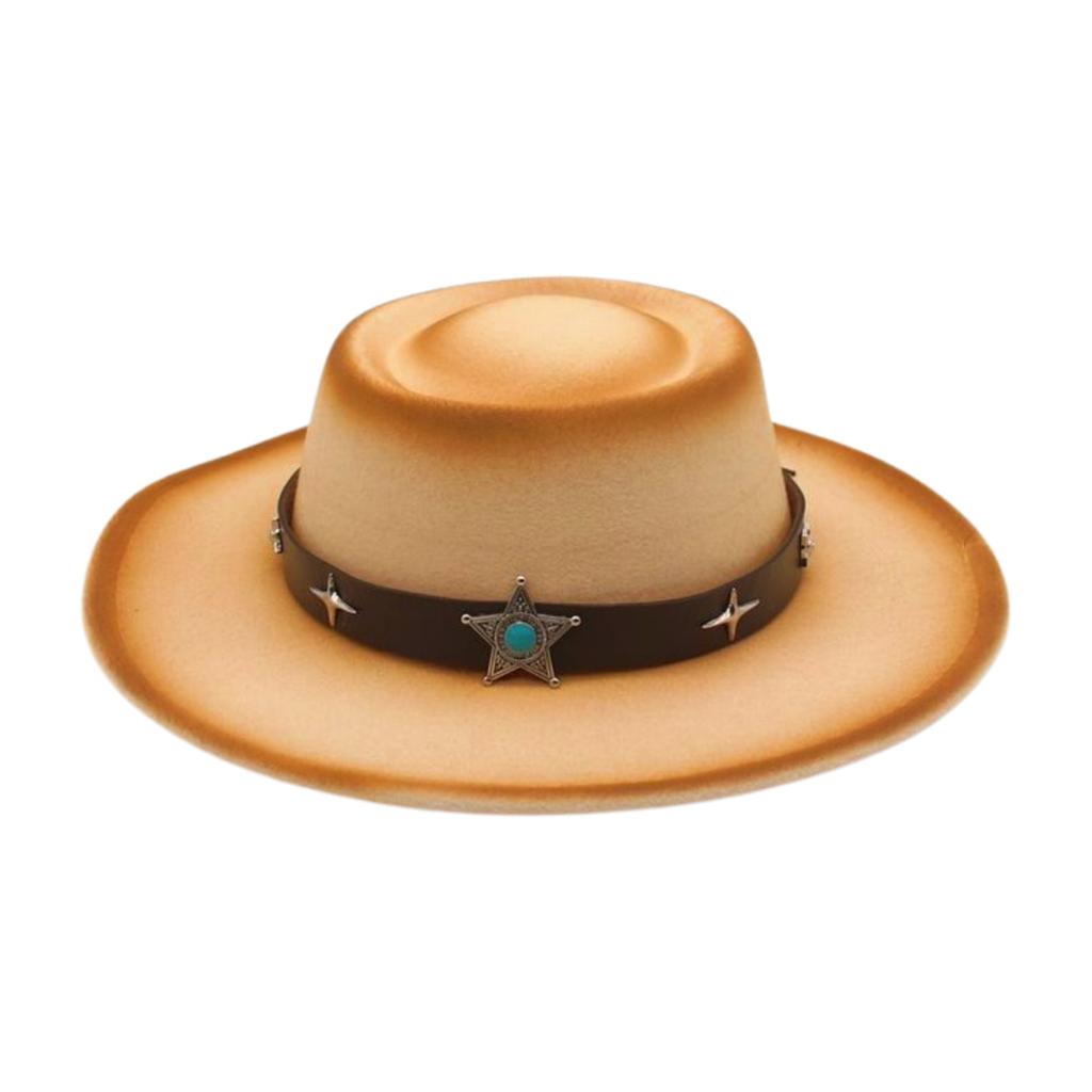 Cross-Border Tibetan Jazz Hat Dyed Solid Color Woolen Top Hat European And American Western Cowboy Hat Men'S And Women'S Party Ball Hat