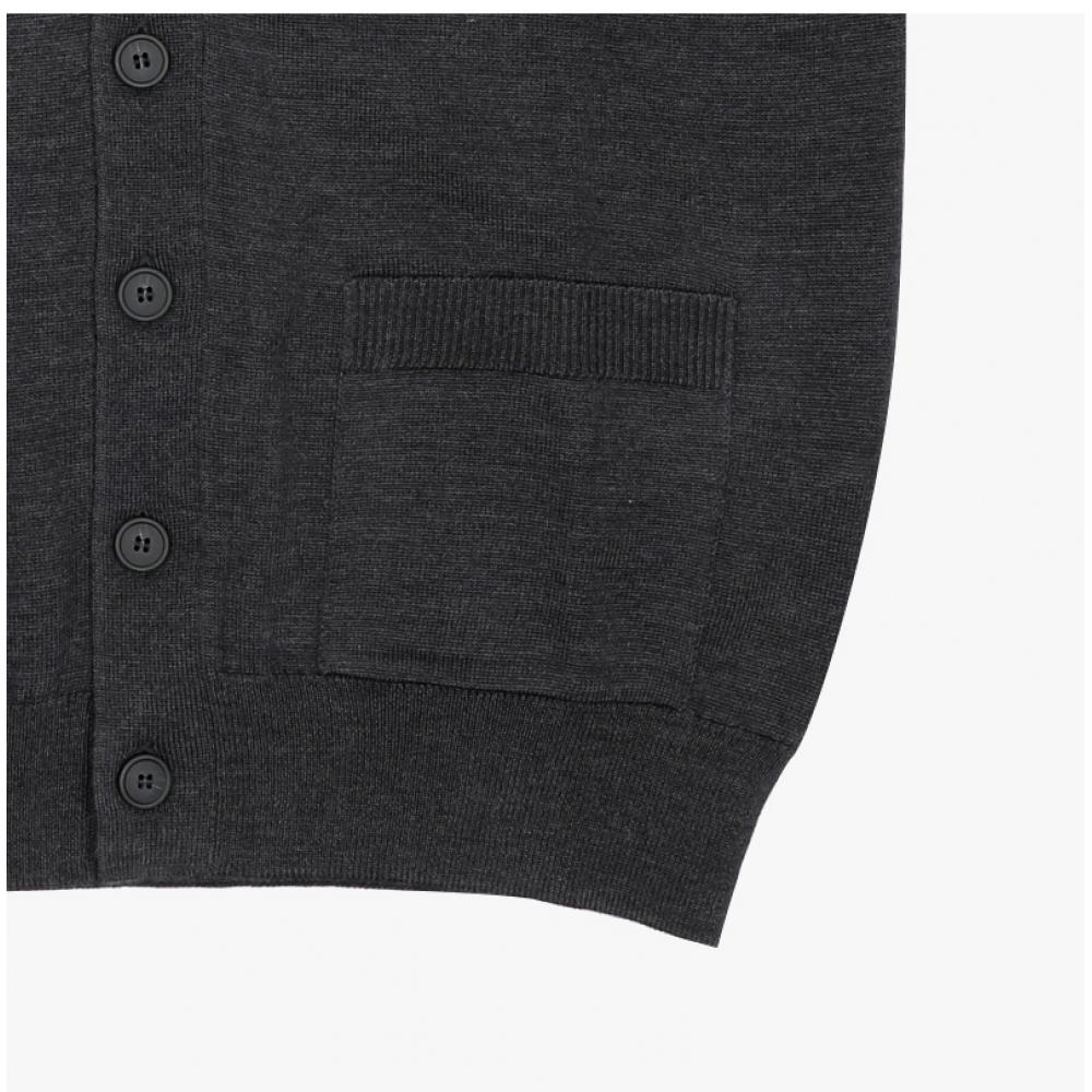 Maison Kitsune Men Double Fox Head Patch V Neck Cardigan P190