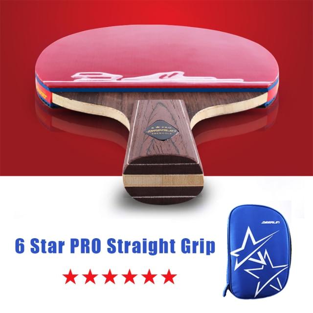 Ракетка для настольного тенниса Deeplin 6 Stars Pro с карбоновой структурой Ddouble Pimples - резиновая ракетка для пинг-понга Tenis De Mesa Table