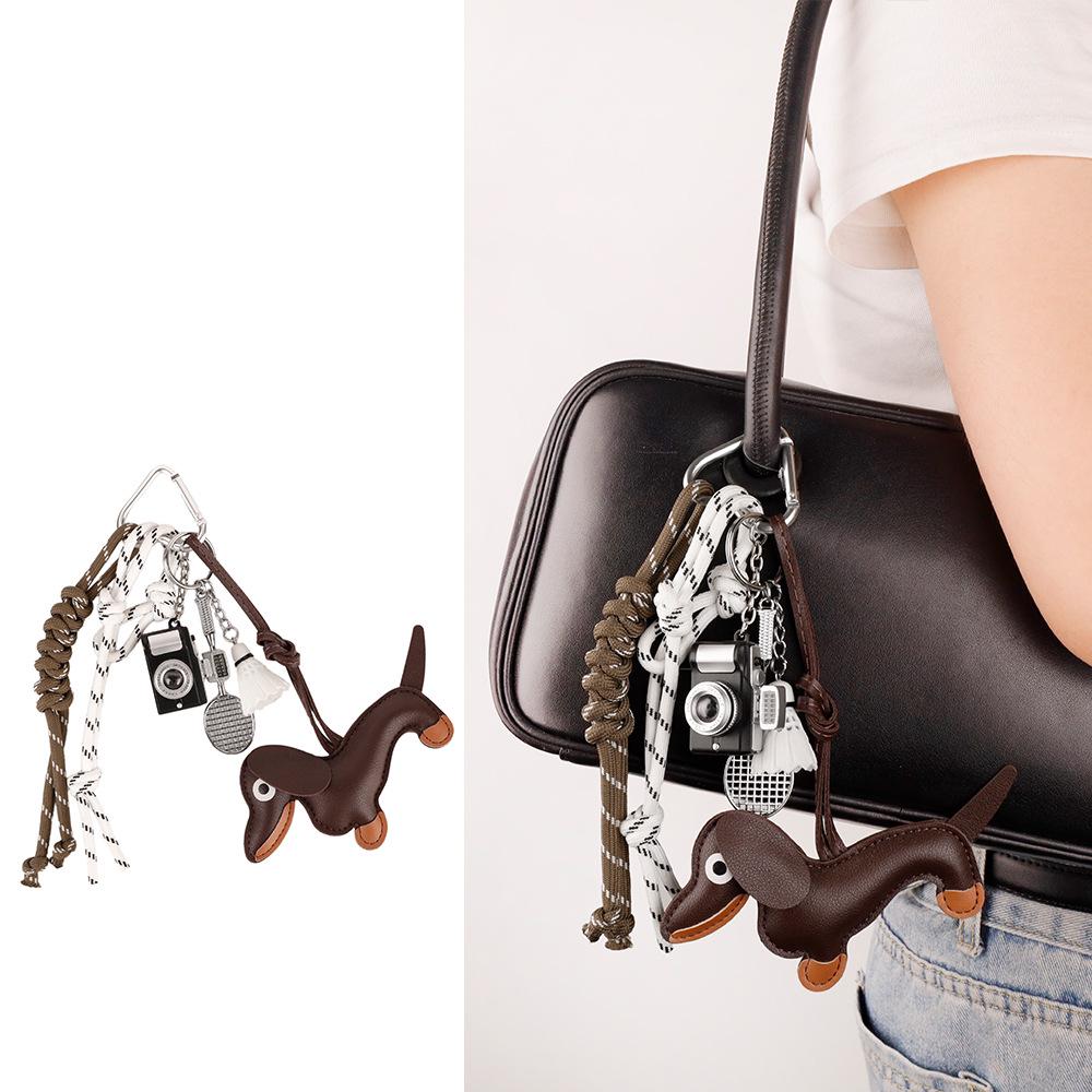 Miu-Style Woven Rope Camera Golf Bag Keychain Pendant - Trendy and Versatile Gift
