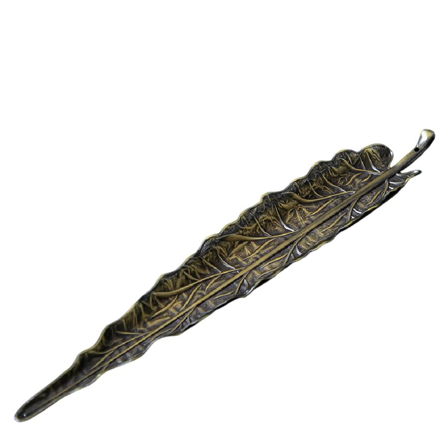 Подставка-горелка для благовоний из цинкового сплава в форме листа для релаксации, металлический настольный декор, держатель для аромапалочек, элегантная ароматерапия