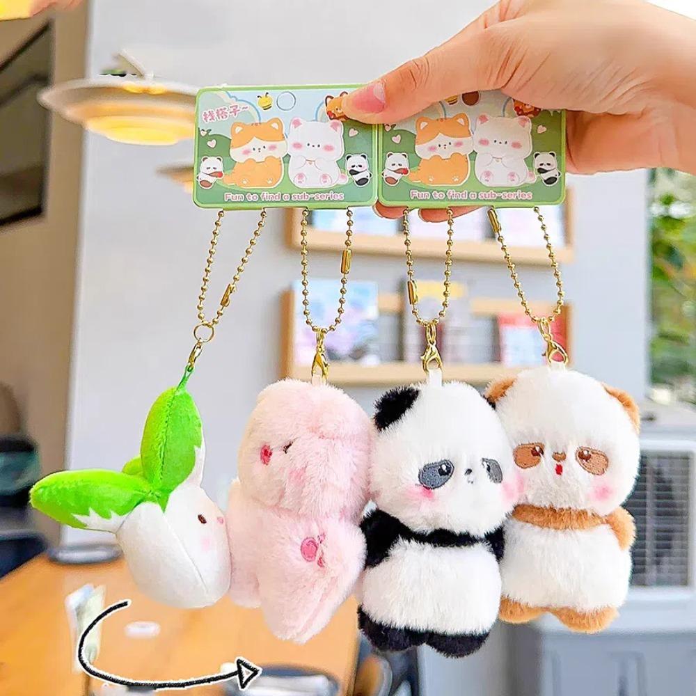 2 шт./набор Креативный плюшевый магнитный брелок Обезьяна Выдра Панда Собака Мультяшный животный кулон Парный брелок для сумки Подарки для друзей