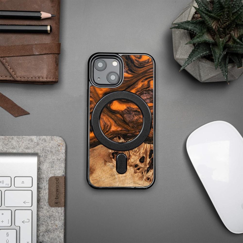 Bewood Unique case for iPhone 13 Mini - Orange with MagSafe