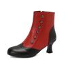 Women's High-heeled Short Boots Autumn and Winter New Retro Color-matching Large-size Short Boots
