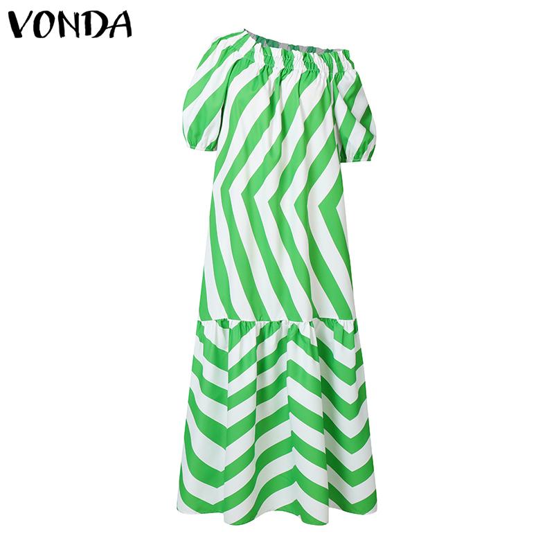 Женские летние платья большого размера с открытыми плечами и короткими рукавами в полоску с принтом
