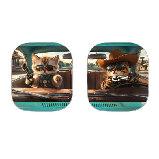 Yousheng 2 шт. Автомобильная солнцезащитная шторка с принтом животных, солнцезащитная шторка на лобовое стекло из алюминиевой фольги высокой плотности, блокирует УФ-лучи, солнцезащитный козырек, всесезонная защита, автомобильное солнце