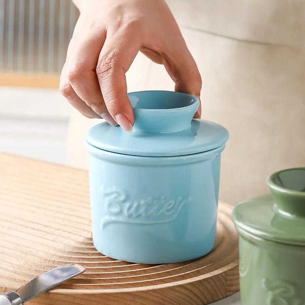 Keep Fresh Ceramic Butter Dish Glossy Finish Butter Keeper Easy To Clean Butter Holder Home