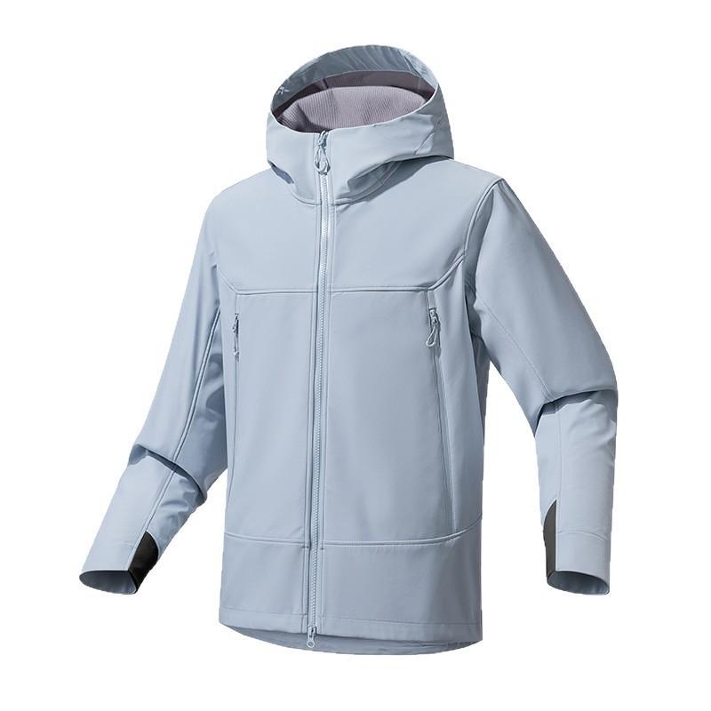 Унисекс Ветрозащитная Водонепроницаемая Softshell Куртка Зимняя для Пешего Туризма Бега Скалолазания Теплая с Флисовой Подкладкой с Капюшоном Верхняя Одежда 2618