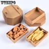 50PCS 12.5*7.5*3.3CM Popcorn Chicken/French Frieskraft Paper Boxes Folding Disposable Meal Boxes Fried Food Tray Boxes Food Takeaway Boxes