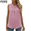 Women's Fashion Casual Summer Spring Solid Color Print Sleeveless V-Neck Blouses & Shirts