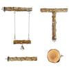 Natural Wood Chewing and Climbing Sticks for Parakeets Cockatiels 4pcs Bird Cage Perches Chewing Grinding Set