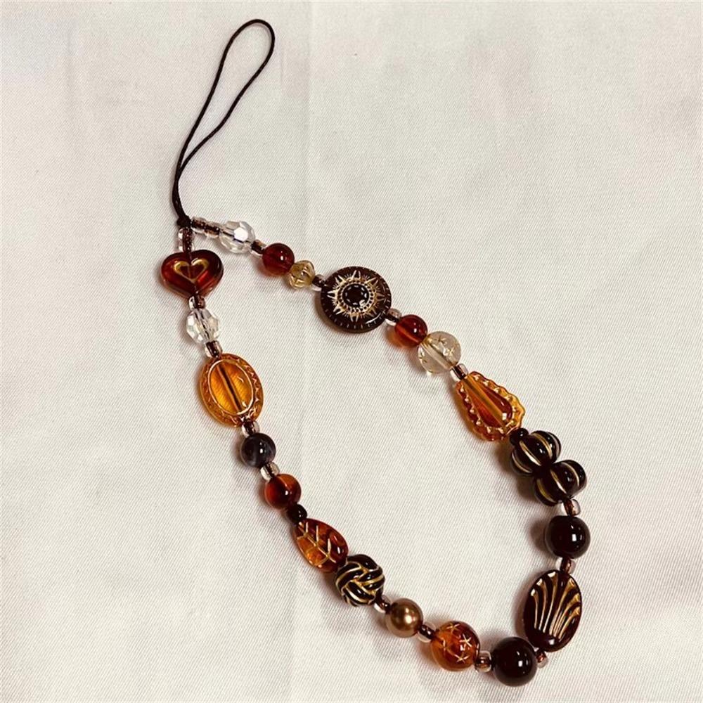 Resin Wrist Lanyard Strap Retro Bracelet Keychain Y2K Bag Pendant For Girl Woman