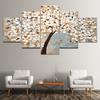 5 Panels Landscape Abstract Tree of Life Canvas Painting Flowers Posters and Prints Wall Art Pictures Room Home Decor No Frame