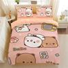 Мультяшный пододеяльник с медведем пандой, милый комплект постельного белья с медведем Бубу Дуду, мягкий полиэстер с 3D цифровой печатью, пододеяльник и наволочка