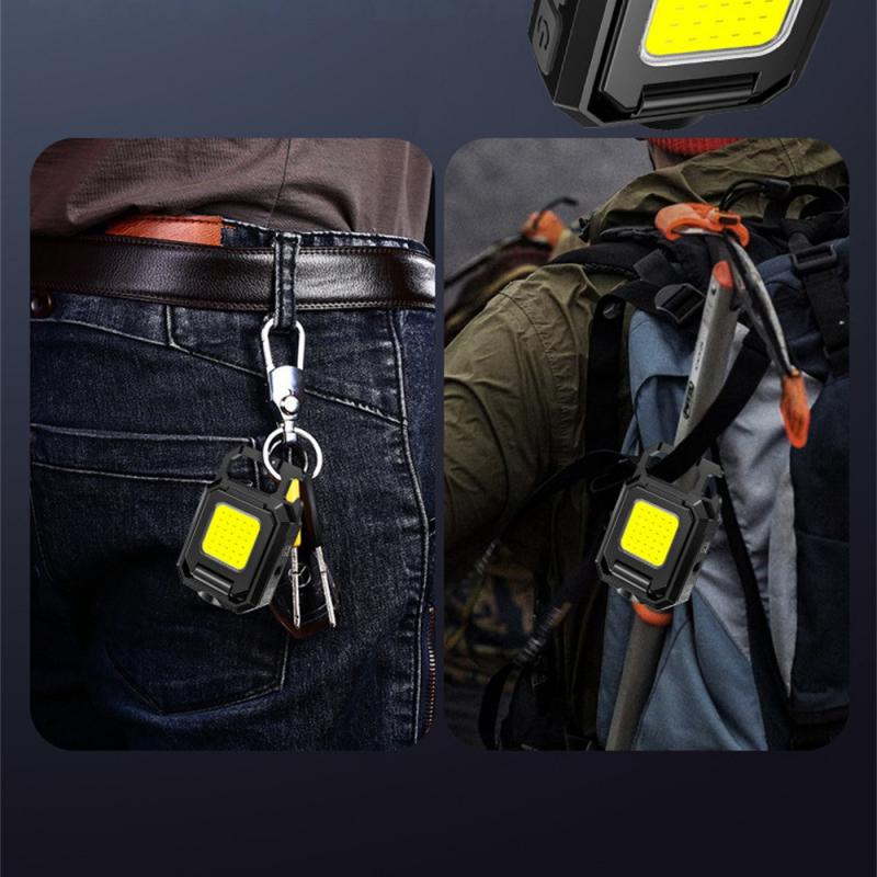 TYPE-C Keychain Light COB Strong Magnetic Outdoor Camping Light Portable Small Flashlight Multi-purpose Beer Wrench