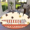 Lisa Larson Cute Round Area Rug,Carpet Rug for Living Room Bedroom Sofa Playroom Decor,Non-slip Floor Mat Q0022
