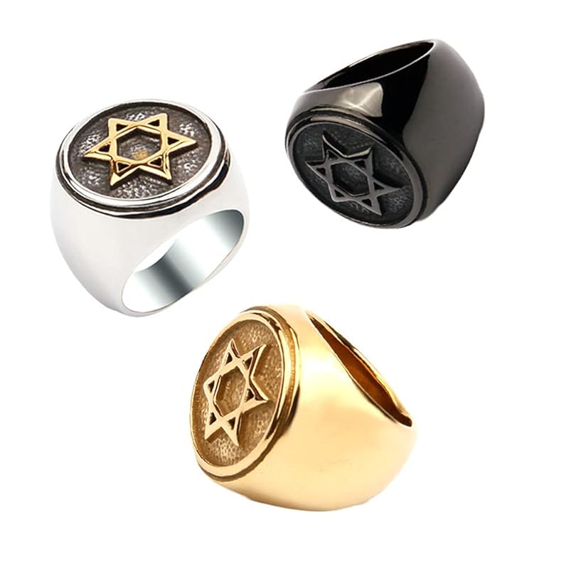[OAKKY] мужское кольцо из нержавеющей стали в стиле винтаж с пентаграммой, дизайн с пентаграммой, золото, размер 26