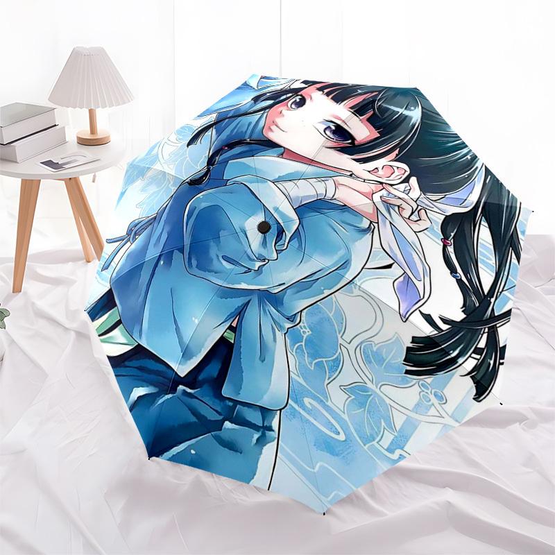 1pc Outdoor Umbrella with Anime Character Design - Automatic Opening/Closing, Portable 3-Fold Design, 8-Rib Iron Frame - Perfect Gift for Fans, T