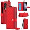 Кожаный чехол с блокировкой RFID и держателем для ручки для Samsung Galaxy Z Fold 6 5 4 3 5G Crossbody Wallet Phone Case (Нет ручки)
