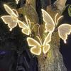 40/60Cm Led Outdoor Simulation Dynamic Static Butterfly Lights Holiday Party Home Christmas Decorations With Transformer