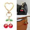 Elegant Sturde Metal Lovely Cherrys Charm Pendant Lock Keyring Fashion Accessory for Stylish Girls Women Ladies