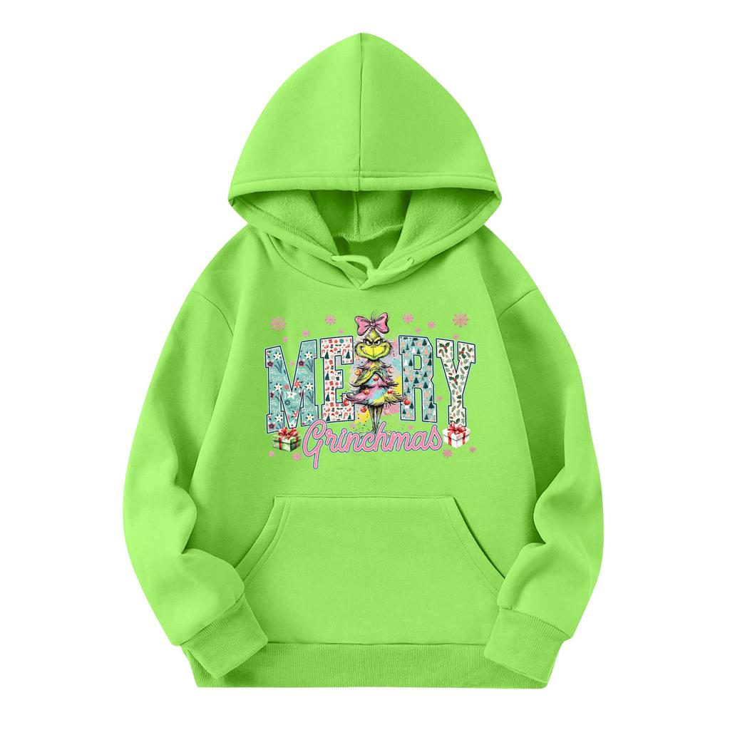 Child Fashion Lightweight Long Sleeve Pullover With Pockets  Print Hoodie
