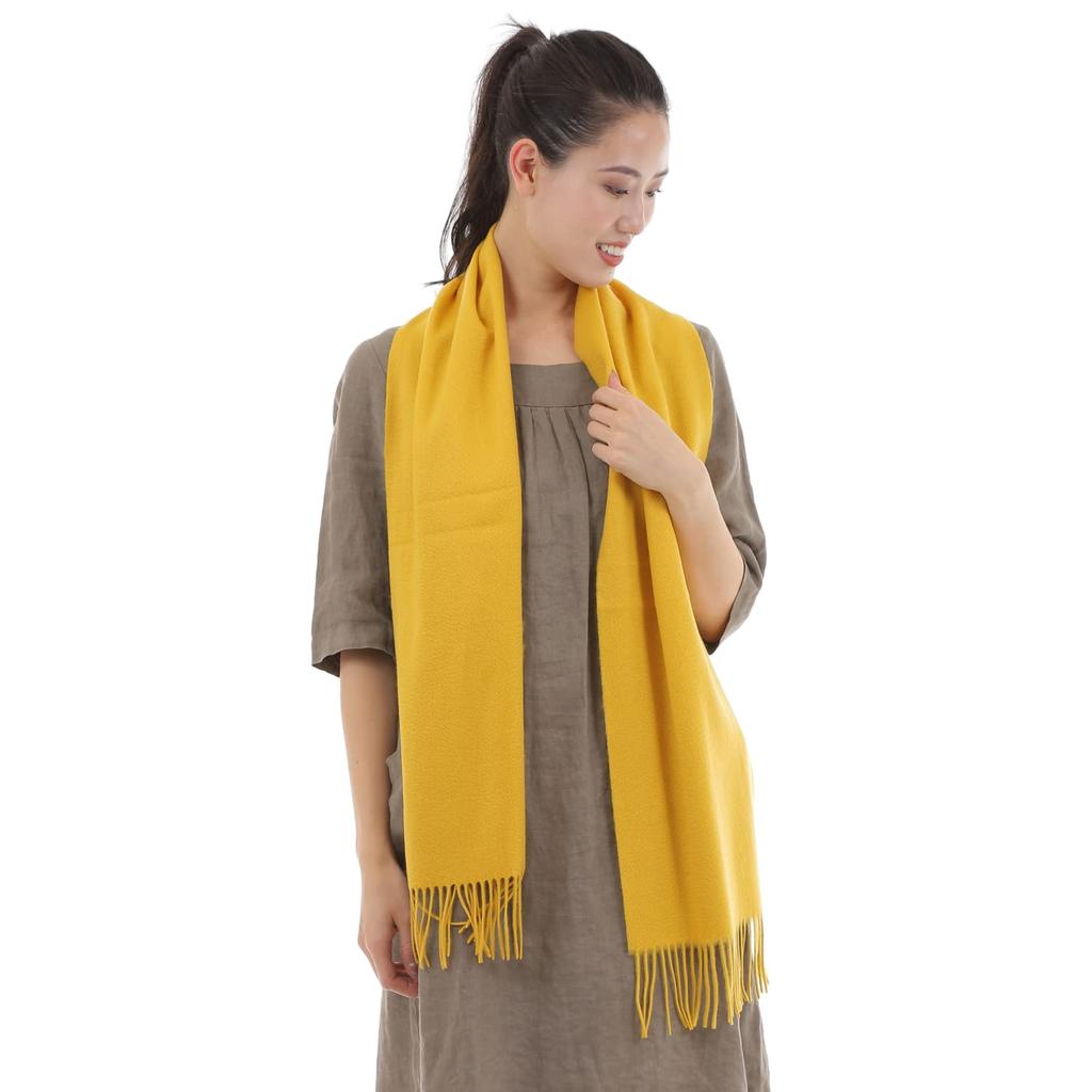 РАДУГА Большой Толстый Кашемир в Клетку Широкий x 180см 100% Палантин/Шарф (Длина 60 см, Желтый)